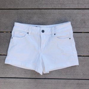 A|X Armani Exchange white jean shorts